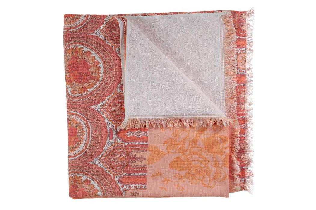 Oilily- Bright Rose Printed Cotton Terry Turkish Towel