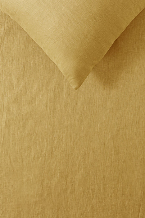 100% French Flax Linen Quilt Cover Set - Ochre