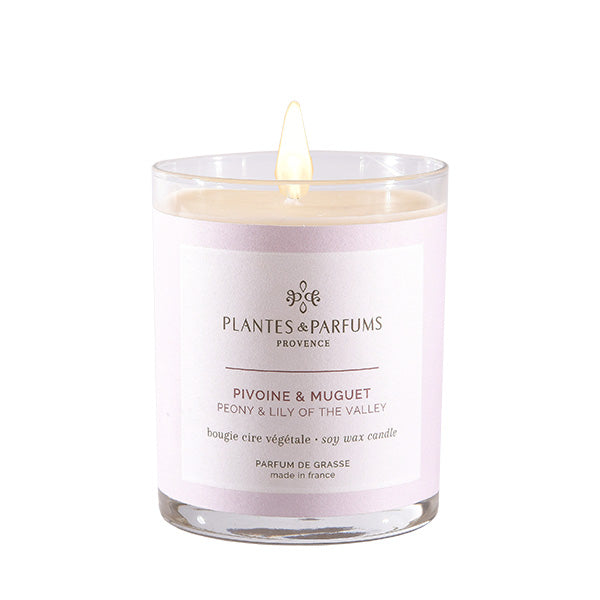 Plantes & Parfums -180g Handcrafted Perfumed Candle - Peony and Lily of the Valley
