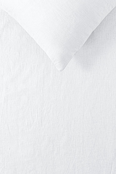 100% French Flax Linen Quilt Cover Set - White