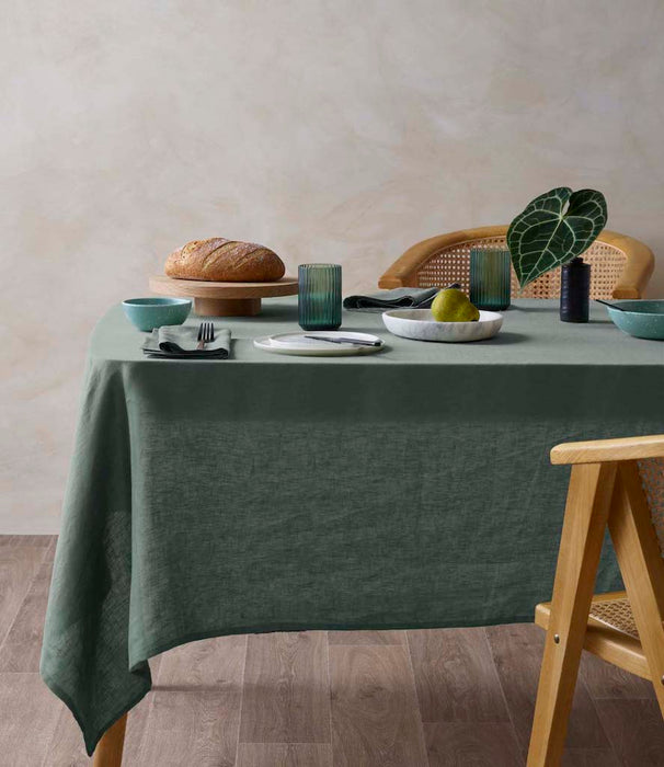100% Hemp Tablecloth -  Deep Green