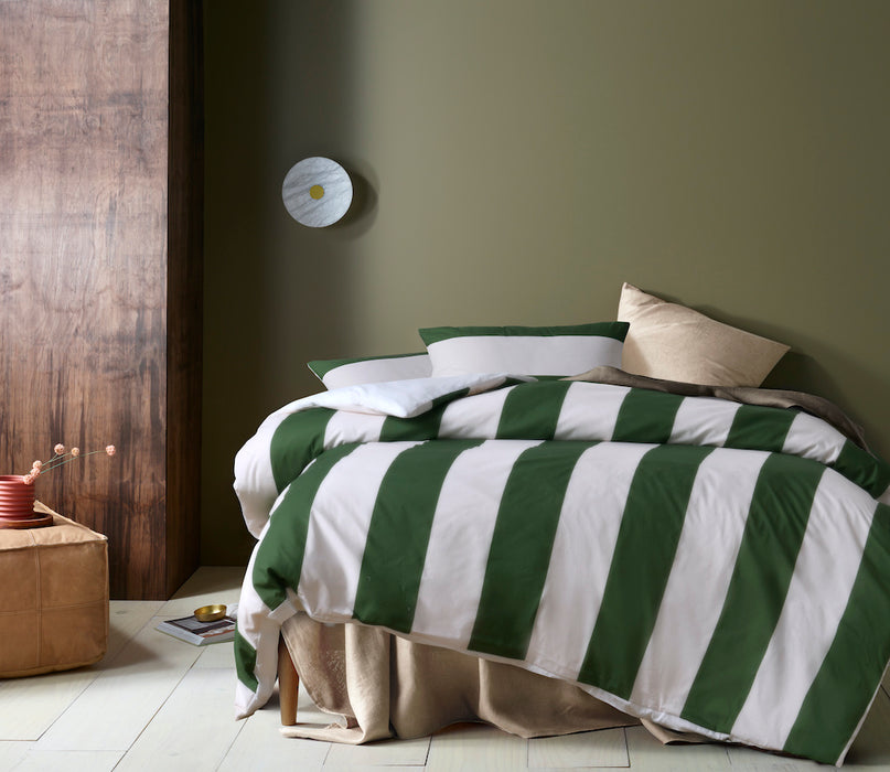 Accessorize Regency 100% Cotton Quilt Cover Set - Olive Green