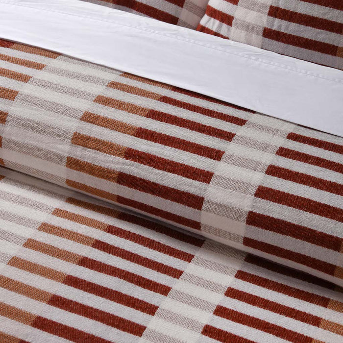 Vintage Design Tempo Yarn Dyed Cotton Jacquard Quilt Cover Set  - Red