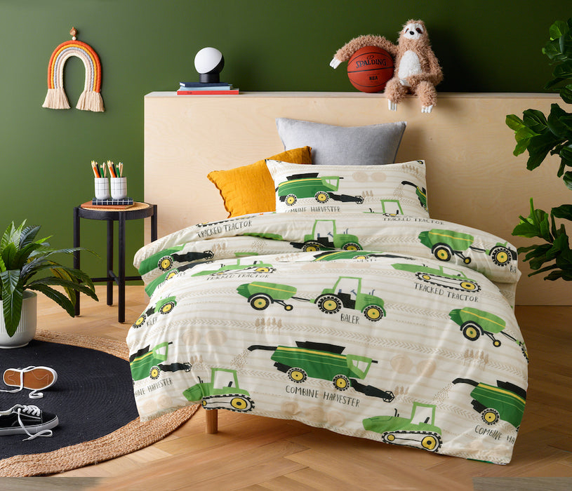 Happy Kids 100% Cotton Quilt Cover Set - Country Harvest