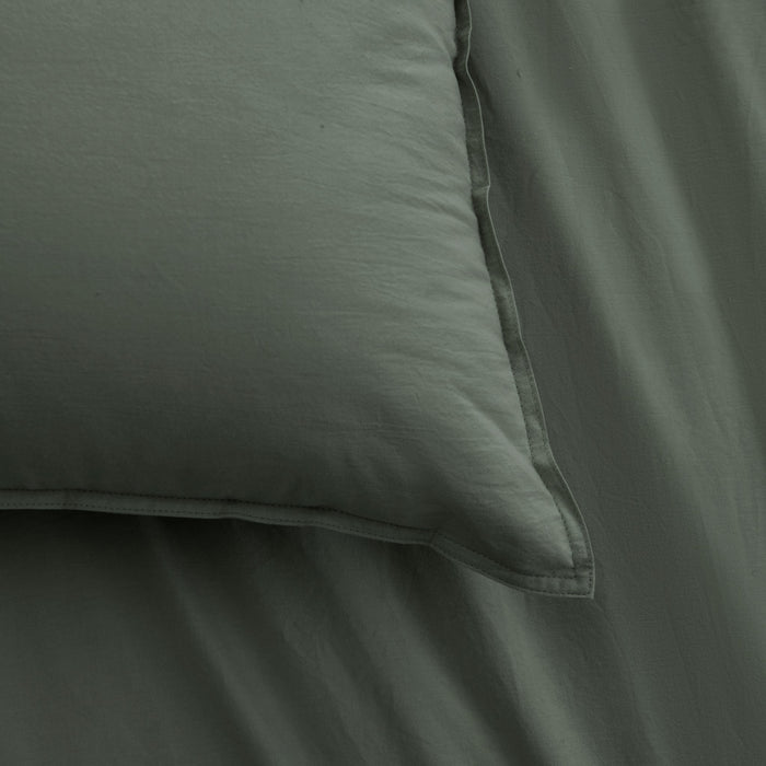 Accessorize Stone Washed 100% Cotton Quilt Cover Set - Sage
