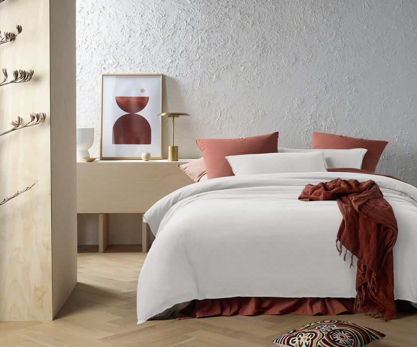 Accessorize Stone Washed 100% Cotton Quilt Cover Set - White