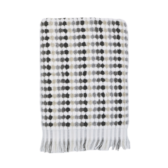 100% Cotton Pom Pom Towels - 7 Piece Set - Grey