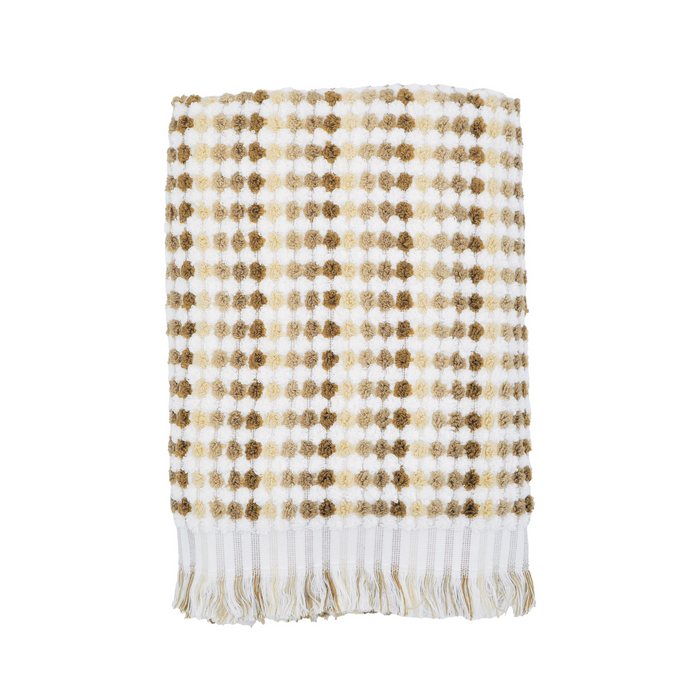 100% Cotton Pom Pom Towels - 7 Piece Set - Natural Tones