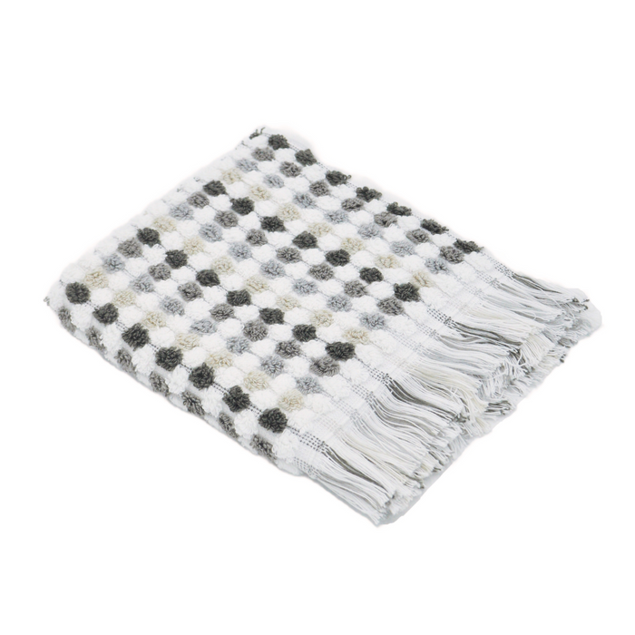 100% Cotton Pom Pom Towels - 7 Piece Set - Grey