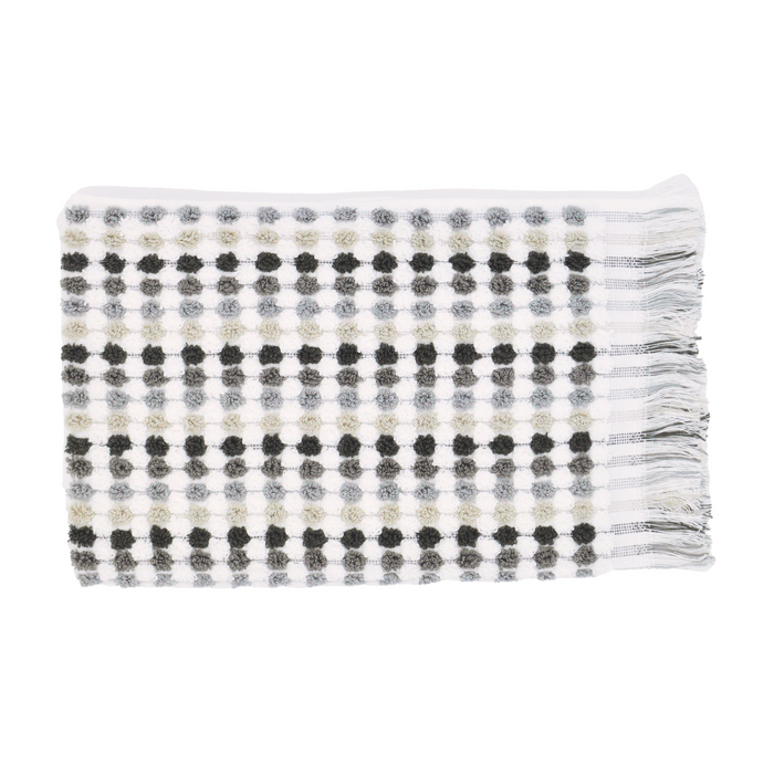 100% Cotton Pom Pom Towels - 7 Piece Set - Grey