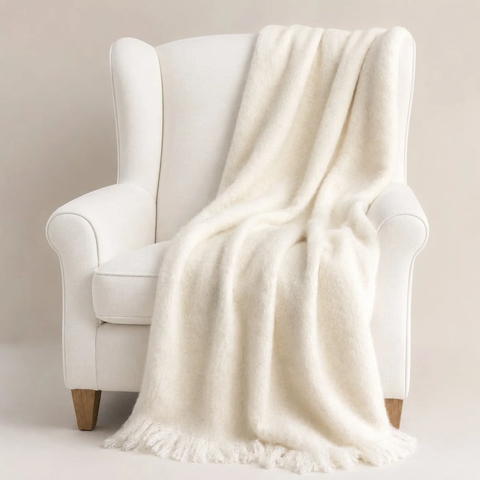 Brushed Australian Alpaca Throw - Natural