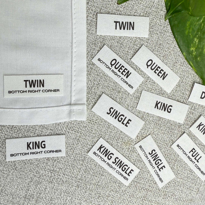Bedding Bundler - Bed Sheet Labels for identifying different Bedding Sizes (Pack of 4)