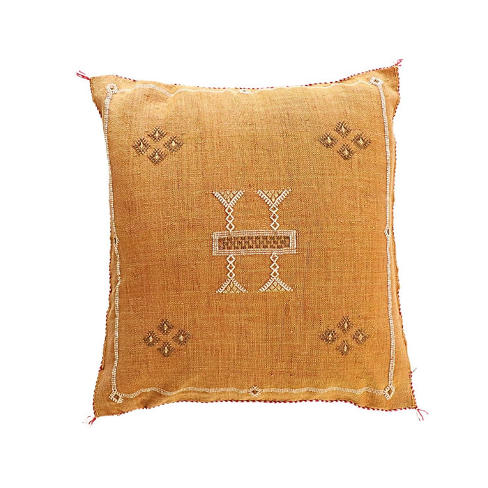 Moroccan European Cactus Silk Feather Filled Cushion - Golden
