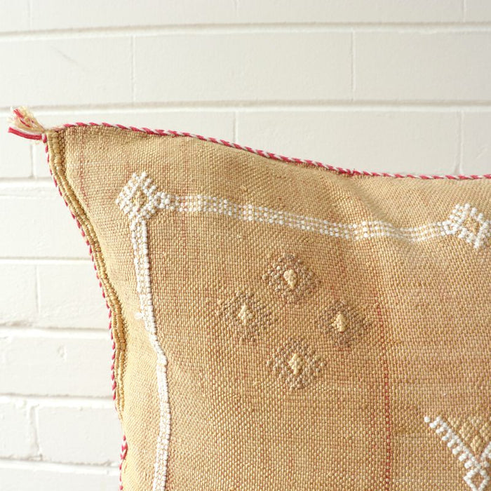 Moroccan Cactus Silk Feather Filled Cushion - Golden