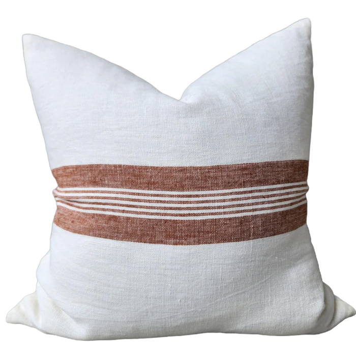 Set of 2 - Millard Heavyweight French Linen Cushions 55cm Square- Campbell Rust