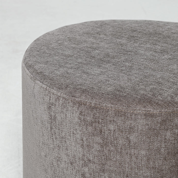 Sabo Small Velvet Ottoman -Walnut