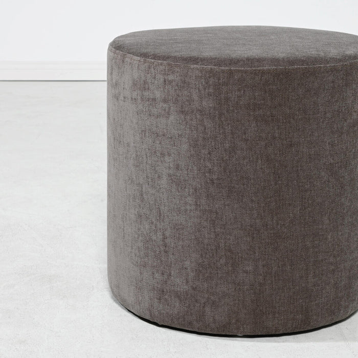 Sabo Small Velvet Ottoman -Walnut