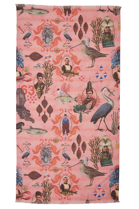Oilily- Urker Fish Story Printed Cotton Terry Turkish Towel