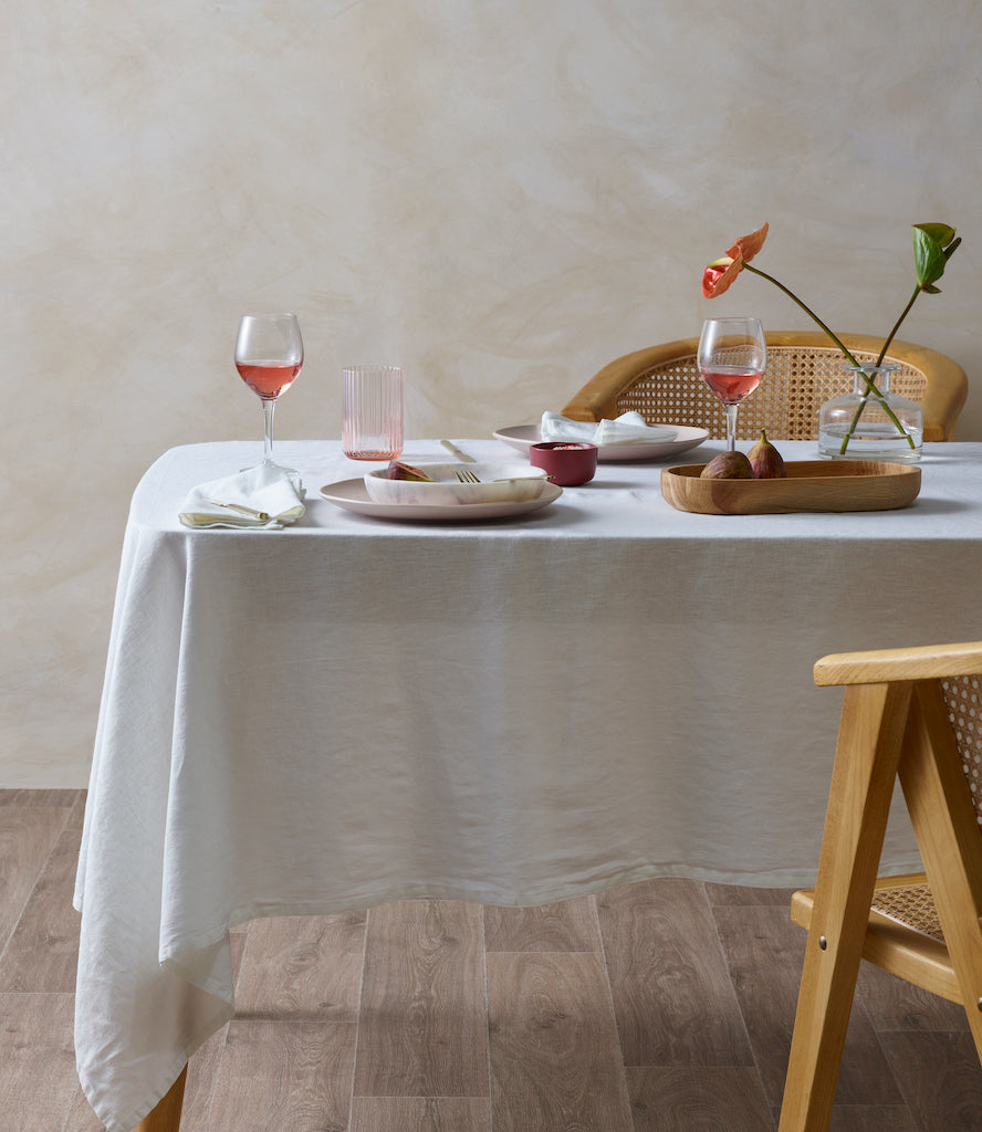 Vintage Washed Linen Cotton Tablecloths and Napkins