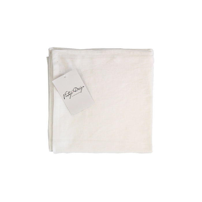 Vintage Washed Linen Cotton Classic Napkins - Set of 4 - White