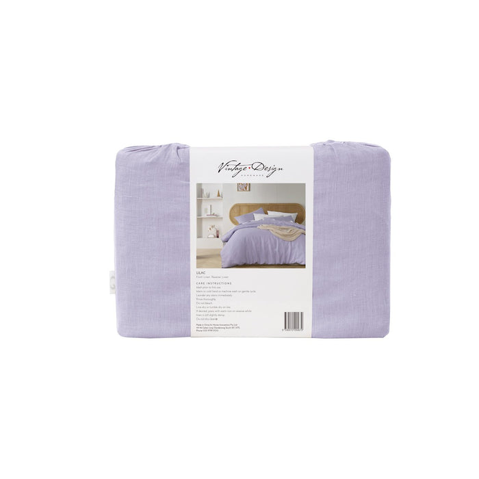100% French Flax Linen Quilt Cover Set - Lilac