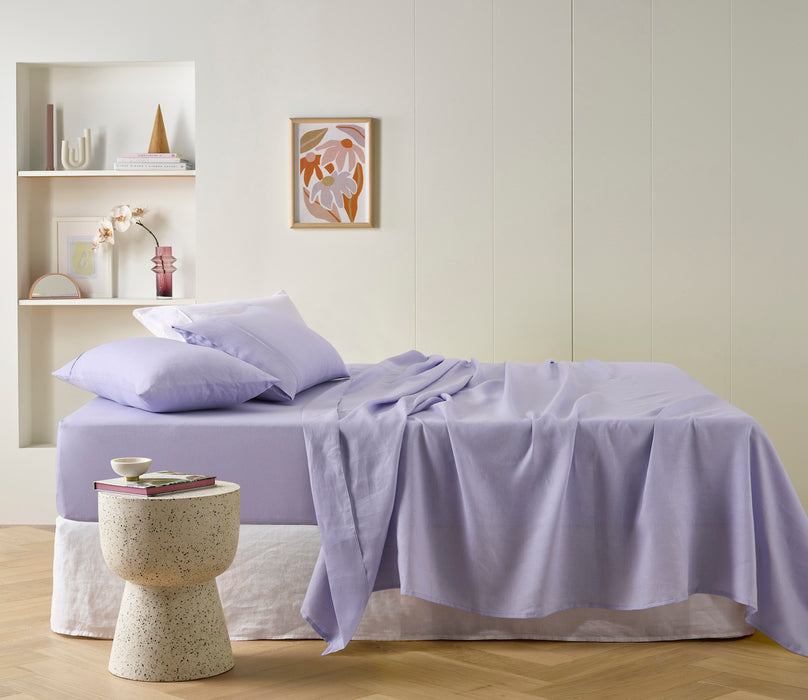 100% French Flax Linen Sheet Set - Lilac
