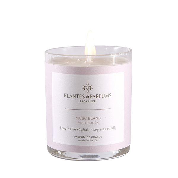 Plantes & Parfums - 180g Perfumed Hand Poured Candle - White musk