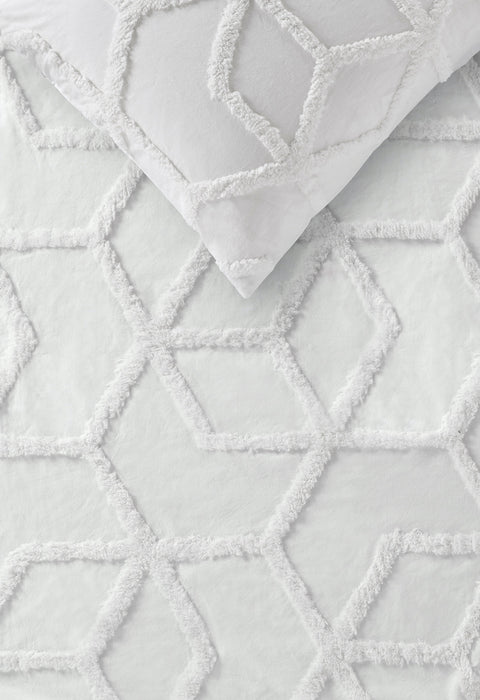 Dreamweaver Cotton Quilt Cover Set - White