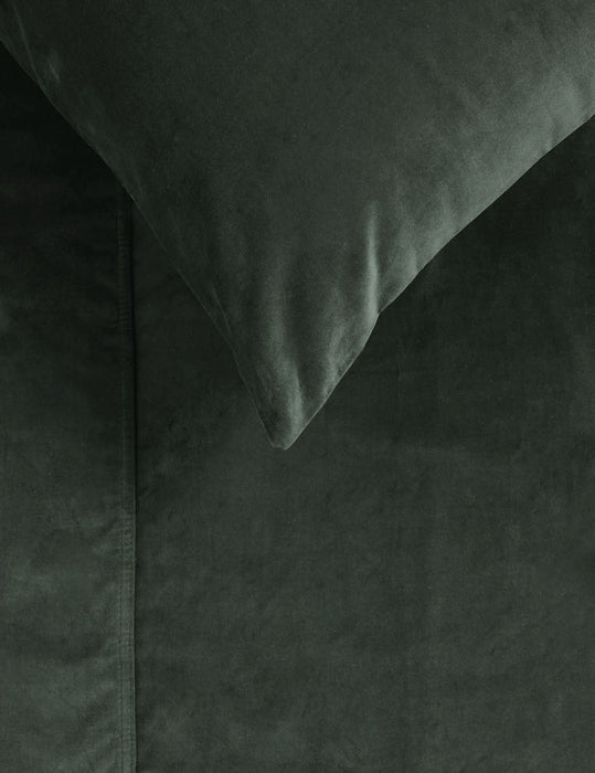 100% Cotton Velvet Quilt Cover Set - Forest Green