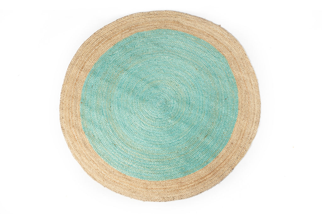 Kendi 100% Jute Hand Loom Round Rug (2 colours available)