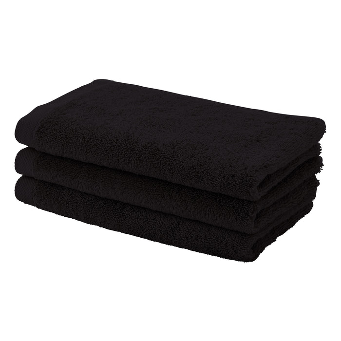 Aquanova - LONDON Egyptian Combed Cotton Black Guest Towel