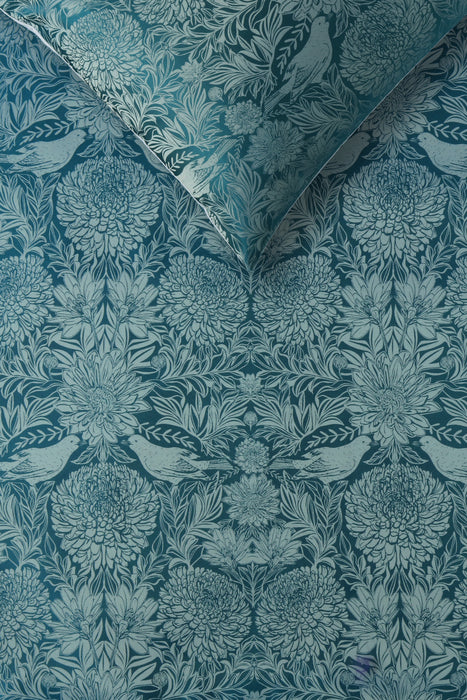 Accessorize - Birdie Teal Jacquard Quilt Cover Set