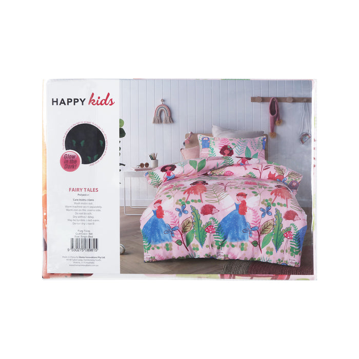 Happy Kids - Glow in the Dark Quilt Cover Set - Fairy Tales
