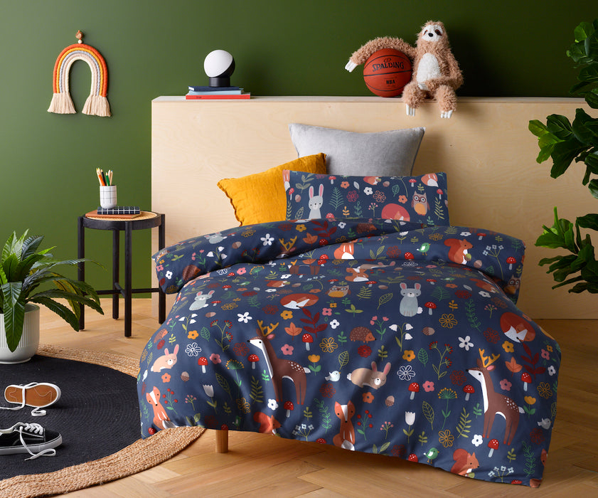 Happy Kids - Glow in the Dark Quilt Cover Set - Nature Forest