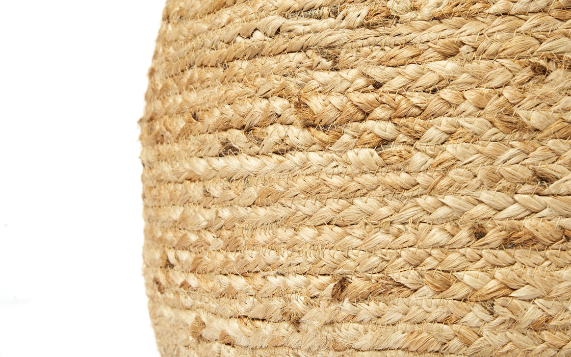 Hand Loomed Jute Pouf - Natural