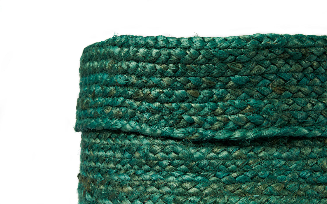 Asher Hand Loomed Jute Basket - Green (3 sizes available)