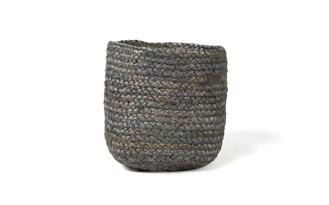 Asher Hand Loomed Jute Basket - Grey (3 sizes available)