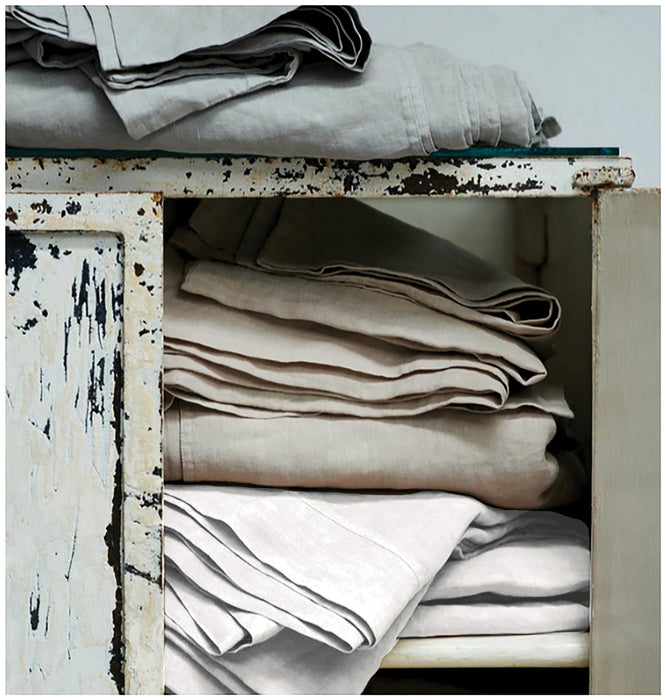 DOUX 100%  Pure French Flax Linen Sheet Set - Grey