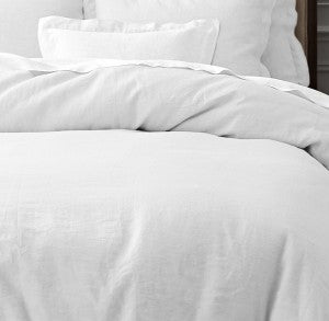 DOUX 100%  Pure French Flax Linen Quilt Cover Set - White