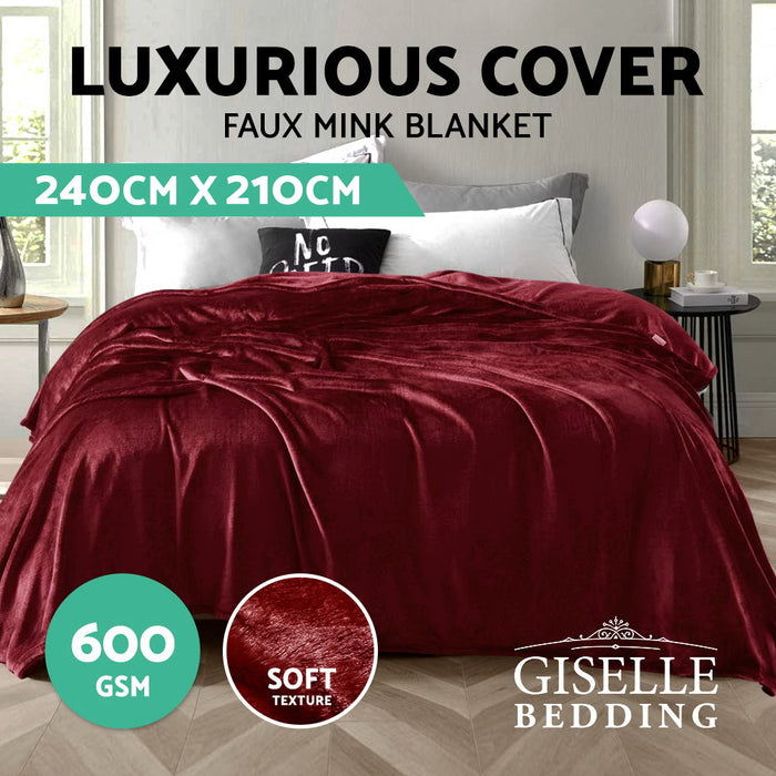 Thick 600GSM Faux Mink Blanket - King