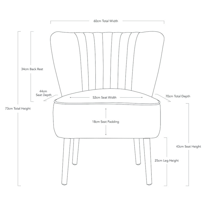 Coco Velvet Slipper Chair With Wooden Legs - Blue Grey