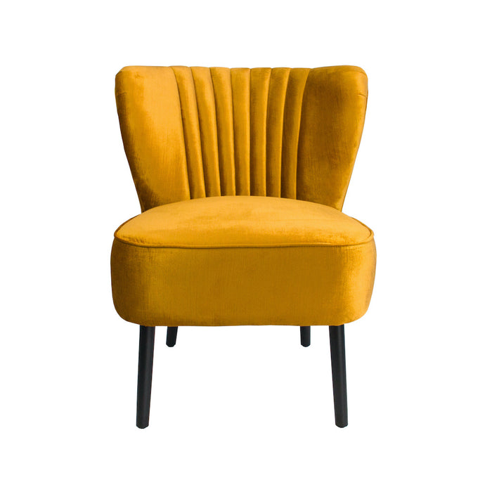 Coco Velvet Slipper Chair With Black Wooden Legs - Vintage Marigold