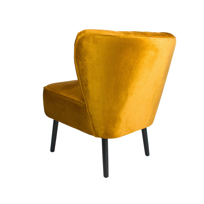 Coco Velvet Slipper Chair With Black Wooden Legs - Vintage Marigold