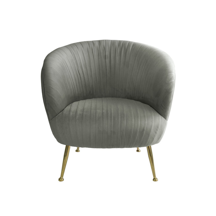 Perugia Velvet Armchair with Gold Metal Legs - Charcoal