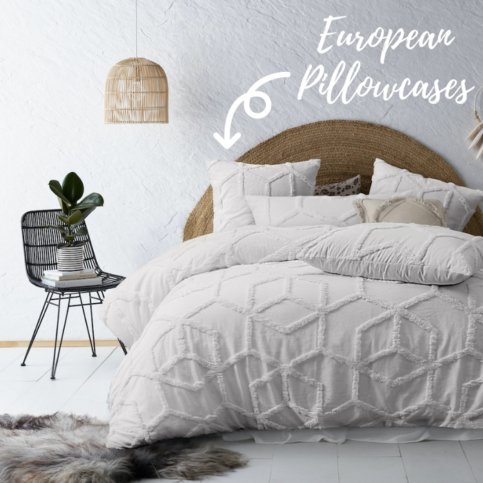 Dreamweaver Cotton European Pillowcase - White