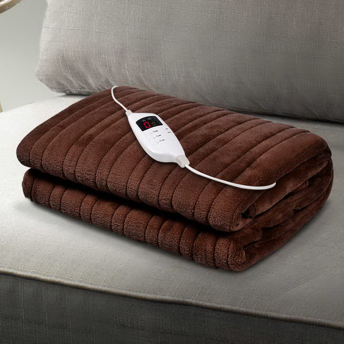 Electric Heated Throw Blanket - Chocolate
