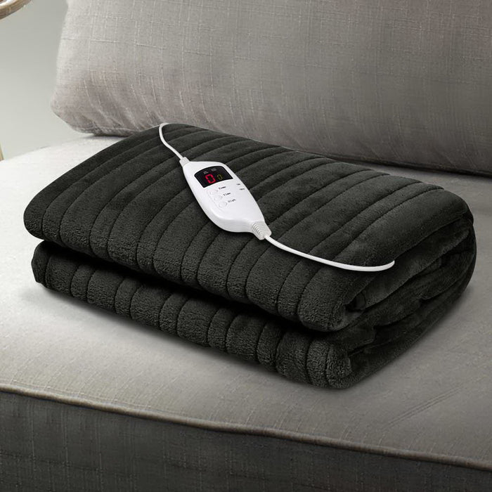 Electric Heated Throw Blanket - Charcoal