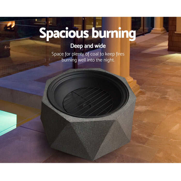 Outdoor Cement Finish Octagon Fire Bowl