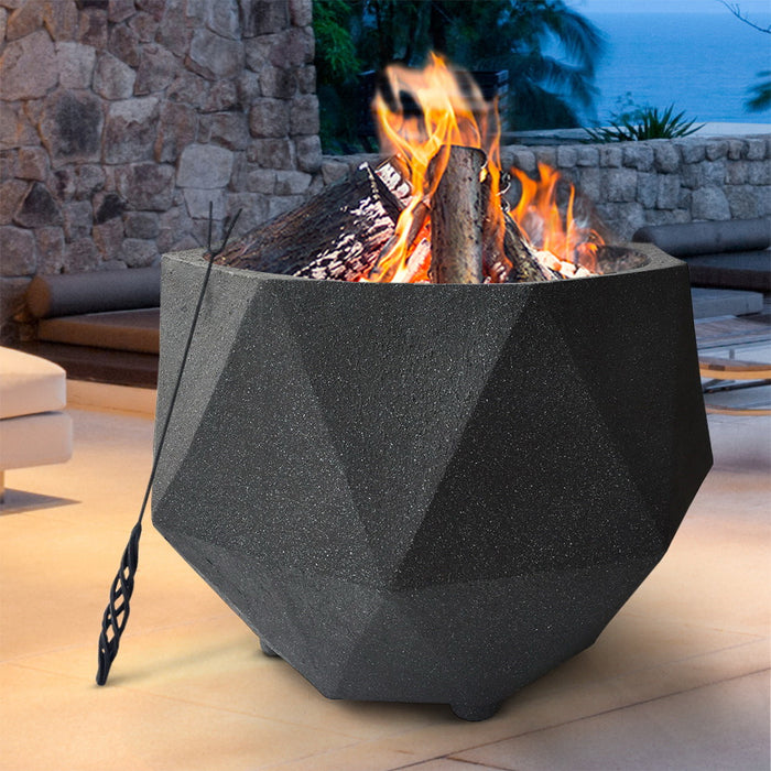 Outdoor Cement Finish Octagon Fire Bowl
