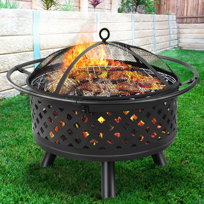 Portable Outdoor Fire Pit and BBQ - 76cm Diameter